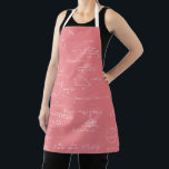 Handwritten Mathematics formulas and equation Pink Apron<br><div class="desc">Beautiful and elegant apron with a pattern of mathematic equations and graphics with a pink background colour. Illustrated and designed by Patricia Alvarez.</div>