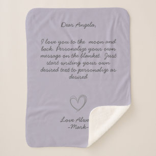 Handwritten Message Personalize Text  Sherpa Blank Blanket