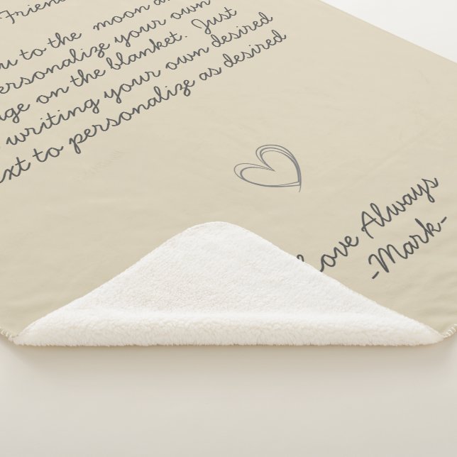 Handwritten Message Personalize Text  Sherpa Blank Sherpa Blanket (3/4)