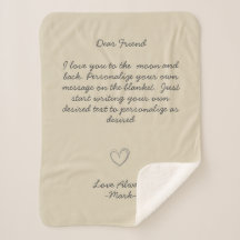 Handwritten Message Personalize Text  Sherpa Blank