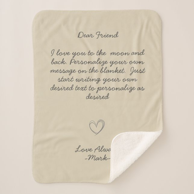 Handwritten Message Personalize Text  Sherpa Blank Sherpa Blanket (Front)