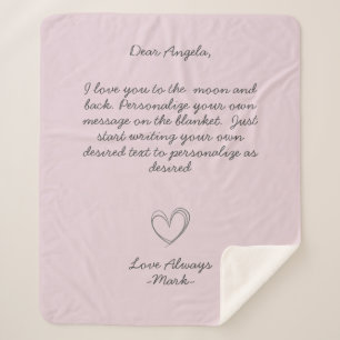 Handwritten Message Personalize Text Sherpa Blanket
