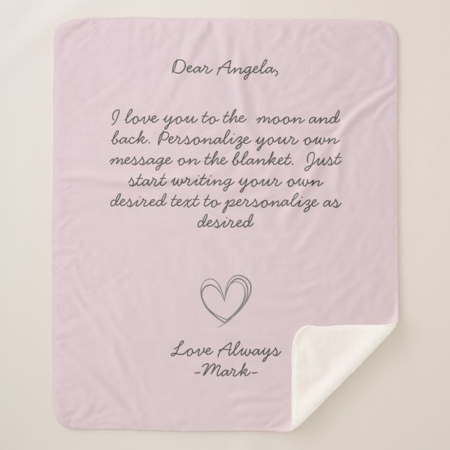 Handwritten Message Personalize Text  Sherpa Blanket (Front)