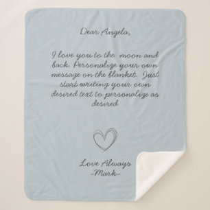 Handwritten Message Personalize Text Sherpa Blanket