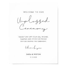 Handwritten minimalist Unplugged wedding ceremony