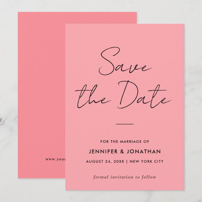 Handwritten Modern Template Simple Blush Pink (Front/Back)
