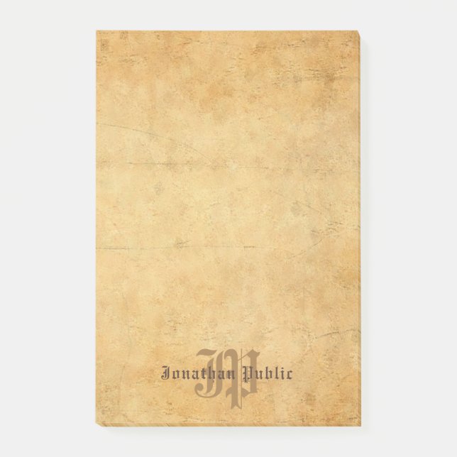 Handwritten Monogram Elegant Template Classic Post-it Notes (Front)