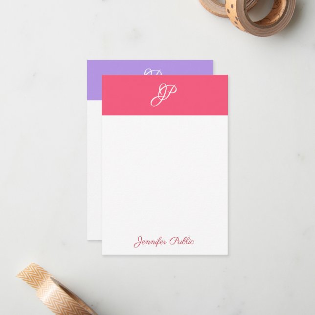 Handwritten Monogram Name Elegant Colours Template (Front/Back In Situ)