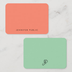 Handwritten Monogram Script Elegant Colours Card