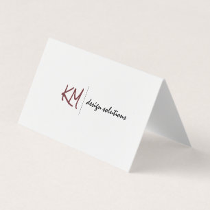 Handwritten Monogram Simple Corporate Business Card