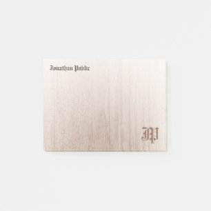 Handwritten Monogram Template Custom Wood Look Pos Post-it Notes