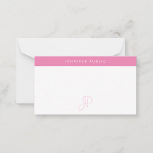 Handwritten Monogrammed Hot Pink White Template