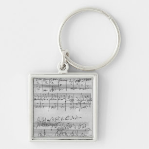 Handwritten musical score keychain
