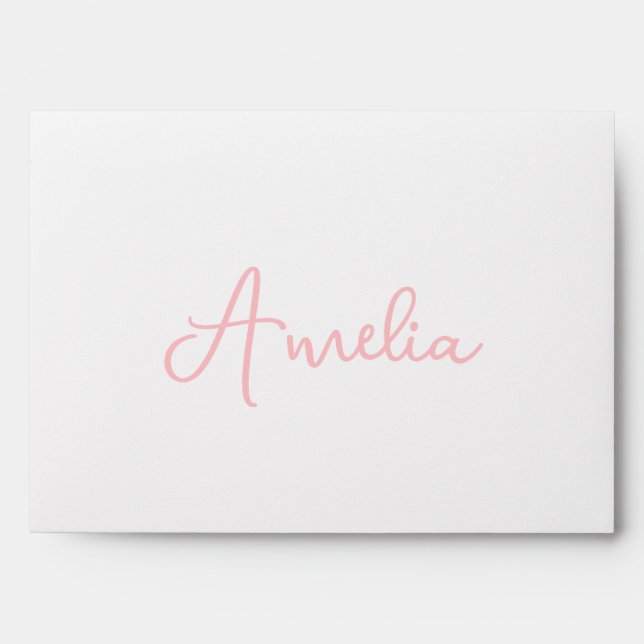 Handwritten Name Calligraphy Cute Personalized Envelope (Front)