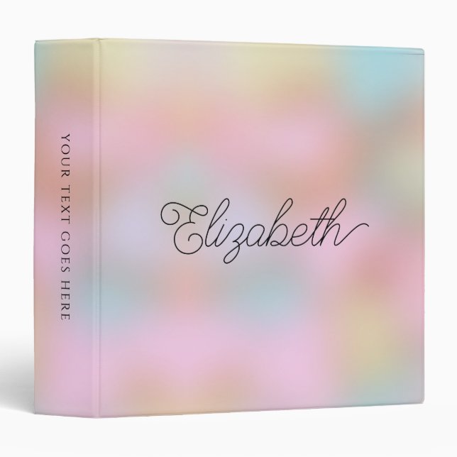 Handwritten Name Elegant Colors Template Modern Binder (Front/Spine)