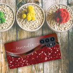 Handwritten Name Glam Red Metal Glitter s10 Samsung Galaxy Case<br><div class="desc">The design is a photo and the cases are not made with actual glitter, sequins, metals or woods. This design is also available on other phone models. Choose Device Type to see other iPhone, Samsung Galaxy or Google cases. Some styles may be changed by selecting Style if that is an...</div>