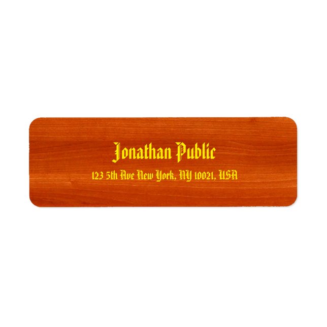 Handwritten Name Gold American Text Walnut Wood (Front)