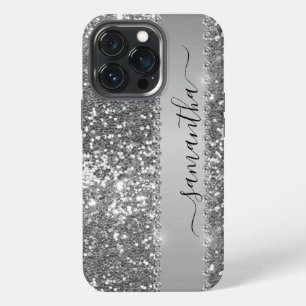 Handwritten Name Graphite Diamond Glitter look iPhone 13 Pro Case