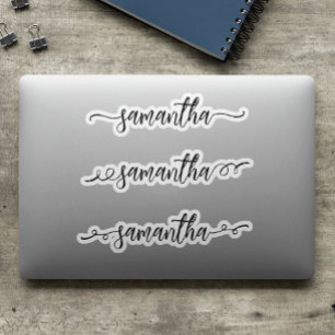 Handwritten Name Monogram Brush Script Squiggly 
