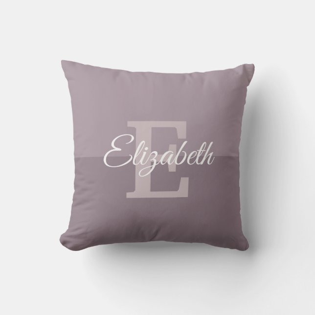 Handwritten Name Monogram Initial Letter Elegant Throw Pillow (Front)