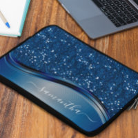 Handwritten Name Navy Blue Metal Glitter