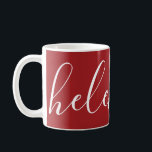 Handwritten Name Personalized Mug Cranberry Red<br><div class="desc">A gorgeous two-toned mug featuring a custom name in a modern,  elegant script font. In a gorgeous cranberry red and white. Wonderful as a holiday,  birthday,  housewarming or bridesmaid gift.</div>