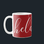 Handwritten Name Personalized Mug Cranberry Red<br><div class="desc">A gorgeous two-toned mug featuring a custom name in a modern,  elegant script font. In a gorgeous cranberry red and white. Wonderful as a holiday,  birthday,  housewarming or bridesmaid gift.</div>