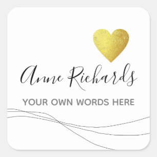 handwritten name signature with love heart  square sticker