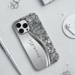 Handwritten Name Silver Metal Glitter 12 iPhone 12 Case<br><div class="desc">The design is a photo and the cases are not made with actual glitter, sequins, metals or woods. This design is also available on other phone models. Choose Device Type to see other iPhone, Samsung Galaxy or Google cases. Some styles may be changed by selecting Style if that is an...</div>