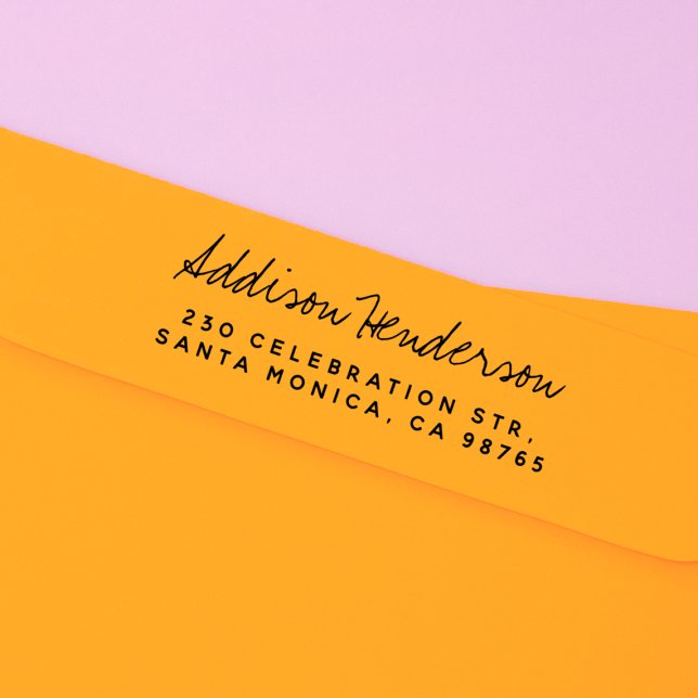 Handwritten Name & Simple Return Address Self-inking Stamp (Rubber Stamp Mock-up)