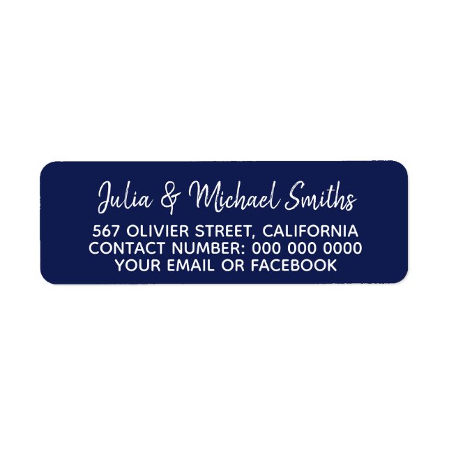 handwritten names + address information on blue (Front)