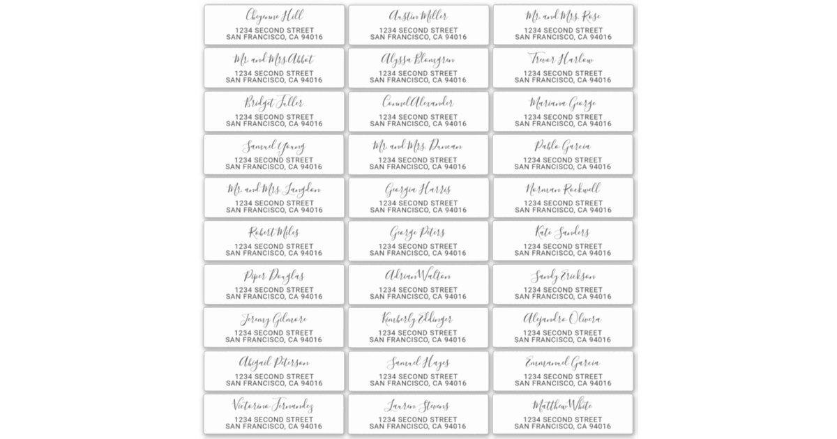 Handwritten Names Wedding Guest Address Labels Zazzle