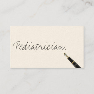 Handwritten Pediatrician Business Card