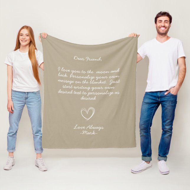 Handwritten Personalized Message Friends Family  Fleece Blanket (In Situ)