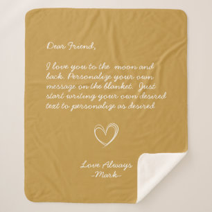 Handwritten Personalized Message Friends Family  Sherpa Blanket
