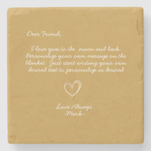 Handwritten Personalized Message Friends Family Stone Coaster