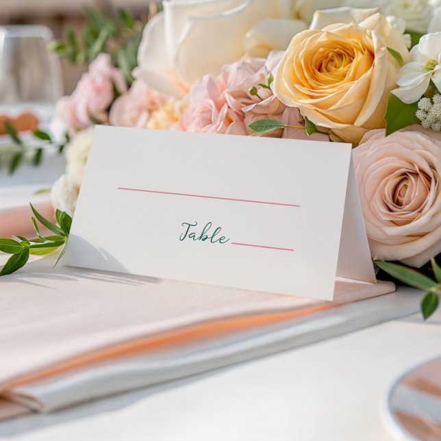 Handwritten Pink Green  Place Card (Creator Uploaded)