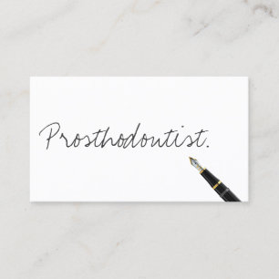 Handwritten Prosthodontics Business Card