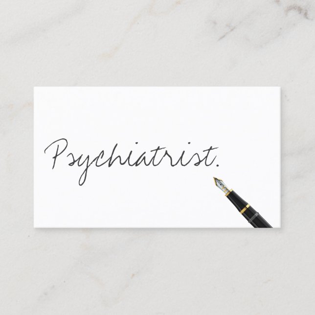 Handwritten Psychiatrist Business Card (Front)