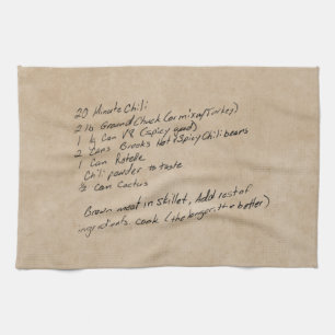 Handwritten Recipe Family Keepsake Custom Photo Kitchen Towel