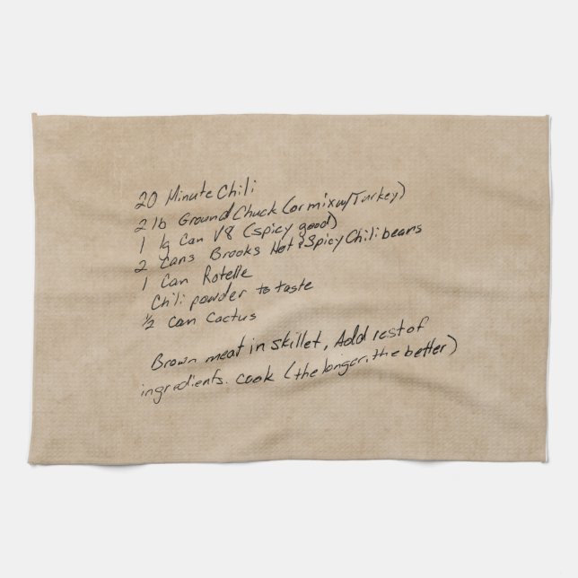 Handwritten Recipe Family Keepsake Custom Photo Kitchen Towel (Horizontal)