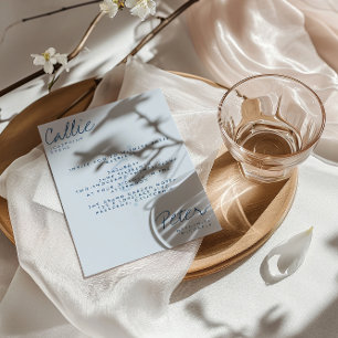 Handwritten Retro Minimalist Monochromatic Wedding Invitation