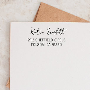Handwritten return address Calligraphy Personalize Self-inking Stamp