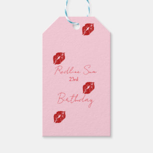 Handwritten Sassy  Pink  Bow Birthday Welcome Gift Tags