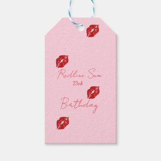 Handwritten Sassy Pink Bow Birthday Welcome Gift Tags