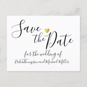 Handwritten Save the Date wedding Announcement Postcard