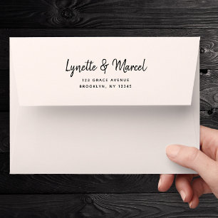 Handwritten Script 5x7 Modern Calligraphy Wedding Envelope