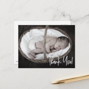 Handwritten script Baby Boy Photo baby shower  Postcard