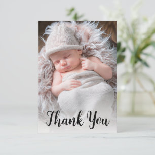 Handwritten Script Baby Photo Announcement 