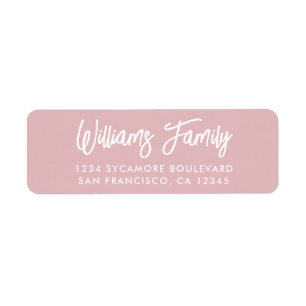 Handwritten Script Black Family Return Address